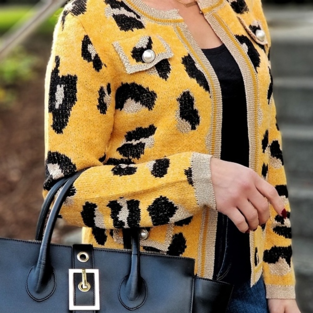LAST CHANCE! Leopard Print Cardigan Blazer - Picture 3 of 3